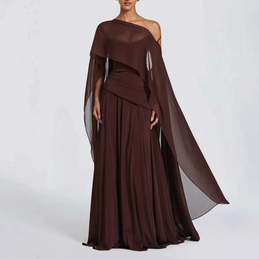 Forever 21 Summer Deep Brown Shawl Slim-Fit Elegant 3-Piece Set